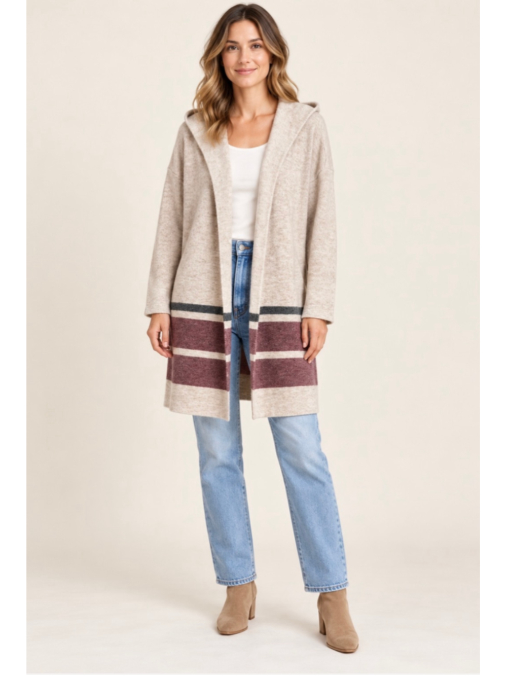Alexander + David women’s hooded longline cardigan, size S/M. New without tags